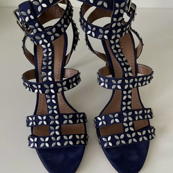 Allaia 37 gladiator navy suede shoes - Picture 6 of 10